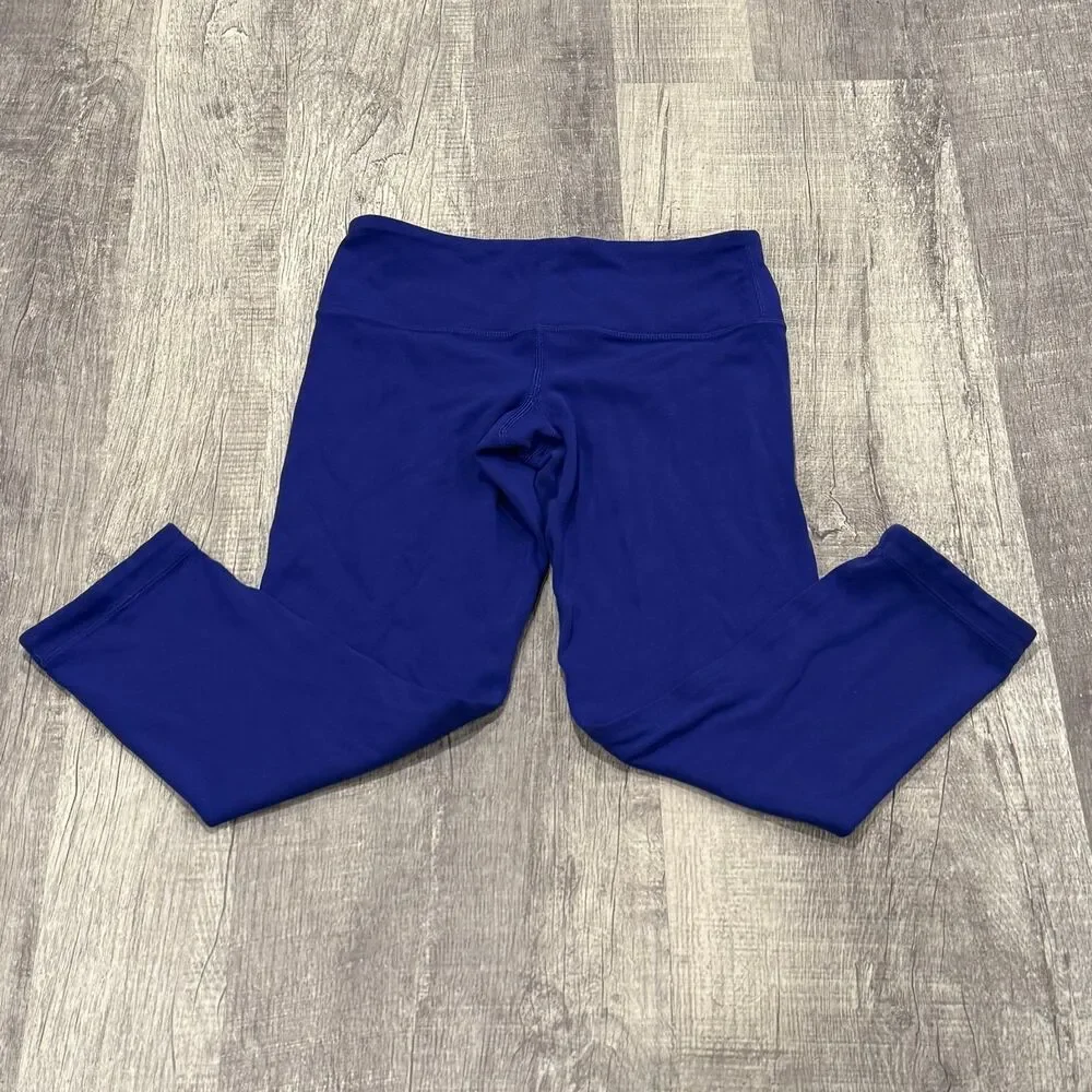 Lululemon Wunder Under Crop Reversible Leggings Blue Black Size 4‎ Yoga Pants